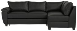 Collection Fernando Leather Eff Right Corner Sofa Bed - Blk.